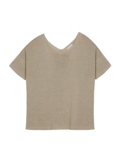 Maison Montagut T-Shirt Boutonne En Lin Flamme - Tally><noscript><img width=