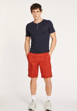 Maison Montagut T-Shirt Col Boutonne En Lin - Leonce><noscript><img width=