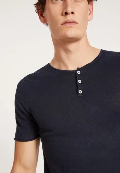 Maison Montagut T-Shirt Col Boutonne En Lin - Leonce><noscript><img width=