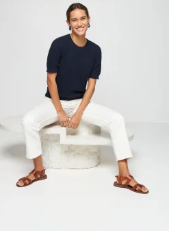 Maison Montagut T-Shirt Col Rond En Coton Bio - Sidonie><noscript><img width=