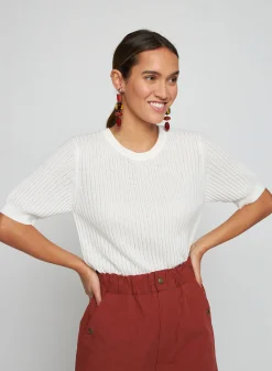 Maison Montagut T-Shirt Col Rond En Coton Bio - Sidonie><noscript><img width=