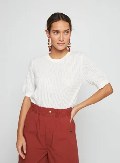 Maison Montagut T-Shirt Col Rond En Coton Bio - Sidonie><noscript><img width=