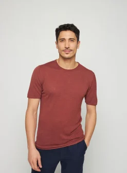 Maison Montagut T-Shirt Col Rond En Lin Flamme - Renaud><noscript><img width=