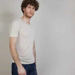 Maison Montagut T-Shirt Col Rond En Lin Flamme - Bosea><noscript><img width=