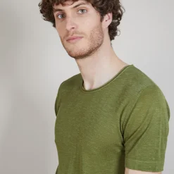 Maison Montagut T-Shirt Col Rond En Lin Flamme - Bosea><noscript><img width=