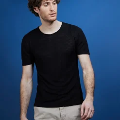 Maison Montagut T-Shirt Col Rond En Lin Flamme - Bosea><noscript><img width=