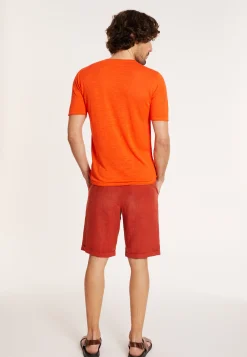 Maison Montagut T-Shirt Col Rond En Lin Flamme - Renaud><noscript><img width=