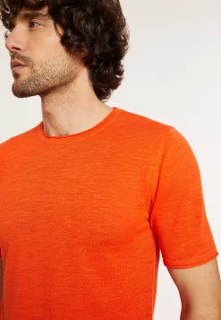 Maison Montagut T-Shirt Col Rond En Lin Flamme - Renaud><noscript><img width=