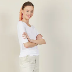 Maison Montagut T-Shirt Col Rond En Lin Flamme - Bonnie><noscript><img width=