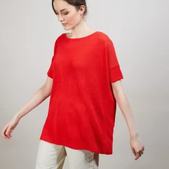 Maison Montagut T-Shirt Col Rond En Viscose Crepe - Bibiche><noscript><img width=