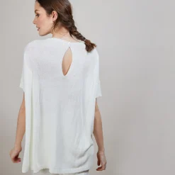 Maison Montagut T-Shirt Col Rond En Viscose Crepe - Bibiche><noscript><img width=