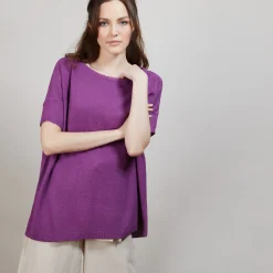 Maison Montagut T-Shirt Col Rond En Viscose Crepe - Bibiche><noscript><img width=