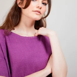 Maison Montagut T-Shirt Col Rond En Viscose Crepe - Bibiche><noscript><img width=