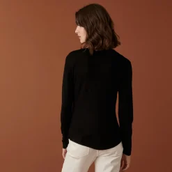 Maison Montagut T-Shirt Col Tunisien En Bambou Cachemire Fine Maille - Betty><noscript><img width=