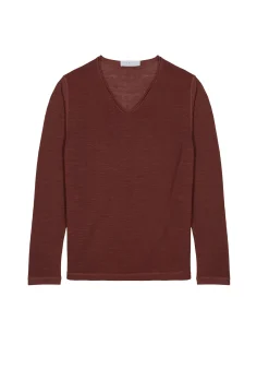 Maison Montagut T-Shirt Col Tunisien En Lin Flamme - Blayne><noscript><img width=