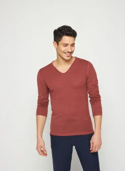 Maison Montagut T-Shirt Col Tunisien En Lin Flamme - Blayne><noscript><img width=