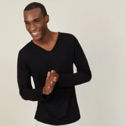 Maison Montagut T-Shirt Col Tunisien En Lin Flamme - Blayne><noscript><img width=