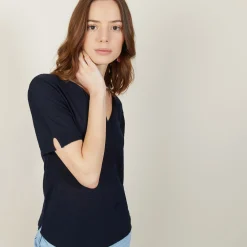 Maison Montagut T-Shirt Col Tunisien En Lin Flamme - Boheme><noscript><img width=