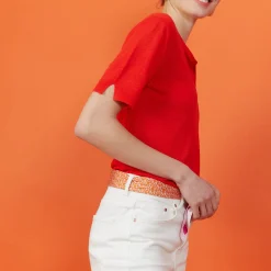 Maison Montagut T-Shirt Col Tunisien En Lin Flamme - Boheme><noscript><img width=