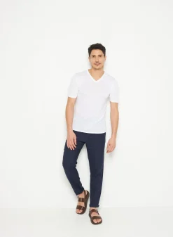 Maison Montagut T-Shirt Col V En Lin Flamme - Reuben><noscript><img width=