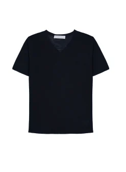 Maison Montagut T-Shirt Col V En Lin Flamme - Reuben><noscript><img width=