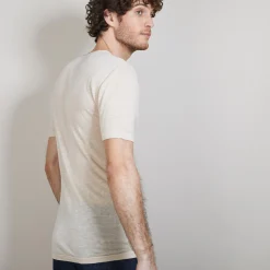 Maison Montagut T-Shirt Col V En Lin Flamme - Bobelia><noscript><img width=