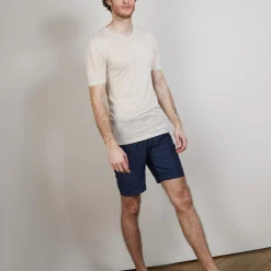 Maison Montagut T-Shirt Col V En Lin Flamme - Bobelia><noscript><img width=