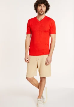 Maison Montagut T-Shirt Col V En Lin Flamme - Reuben><noscript><img width=