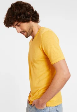 Maison Montagut T-Shirt Col V En Lin Flamme - Reuben><noscript><img width=