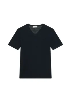 Maison Montagut T-Shirt Col V En Lin Flamme - Reuben><noscript><img width=