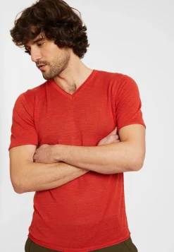 Maison Montagut T-Shirt Col V En Lin Flamme - Reuben><noscript><img width=