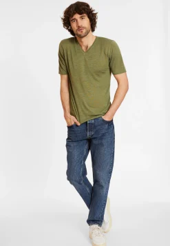 Maison Montagut T-Shirt Col V En Lin Flamme - Reuben><noscript><img width=