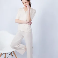 Maison Montagut T-Shirt En Bambou Cachemire - Henne>Femme T-Shirts