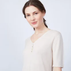 Maison Montagut T-Shirt En Bambou Cachemire - Henne><noscript><img width=