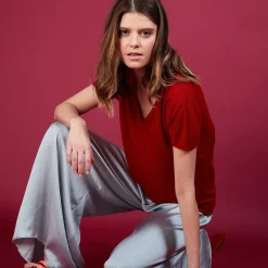 Maison Montagut T-Shirt En Lin Flamme - Balkan><noscript><img width=