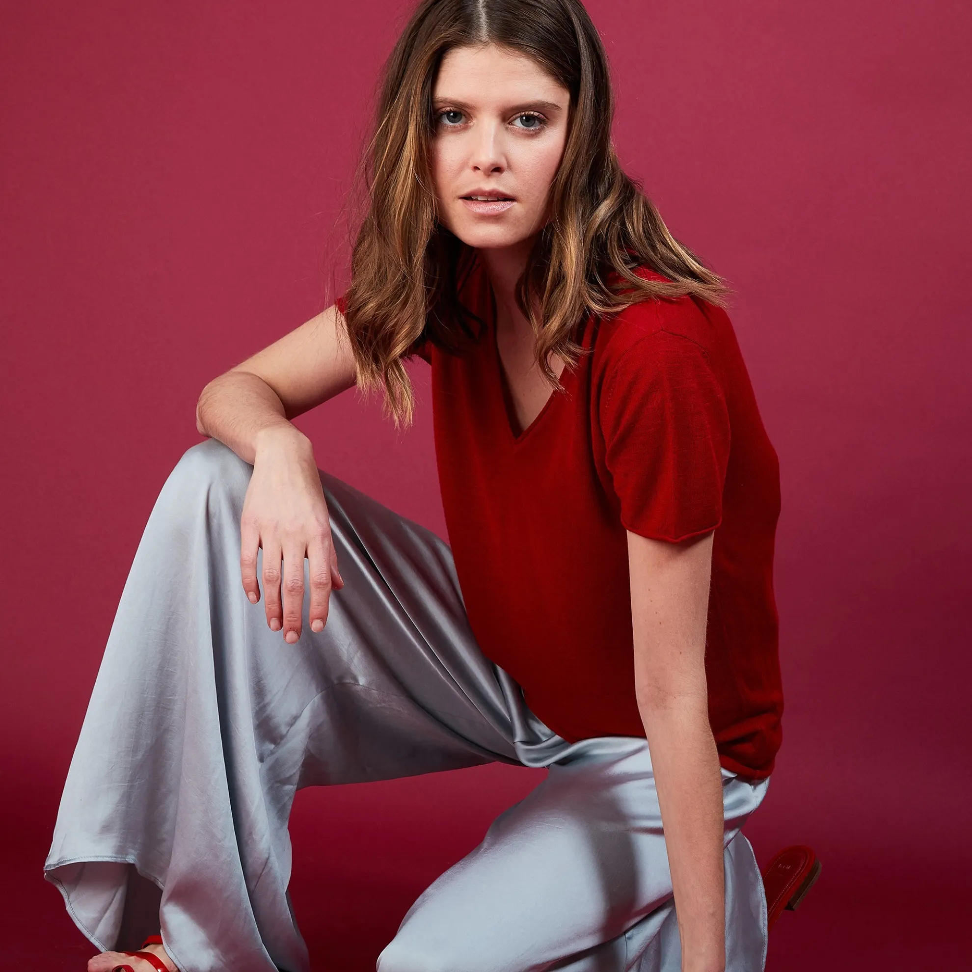 Maison Montagut T-Shirt En Lin Flamme - Balkan>Femme T-Shirts