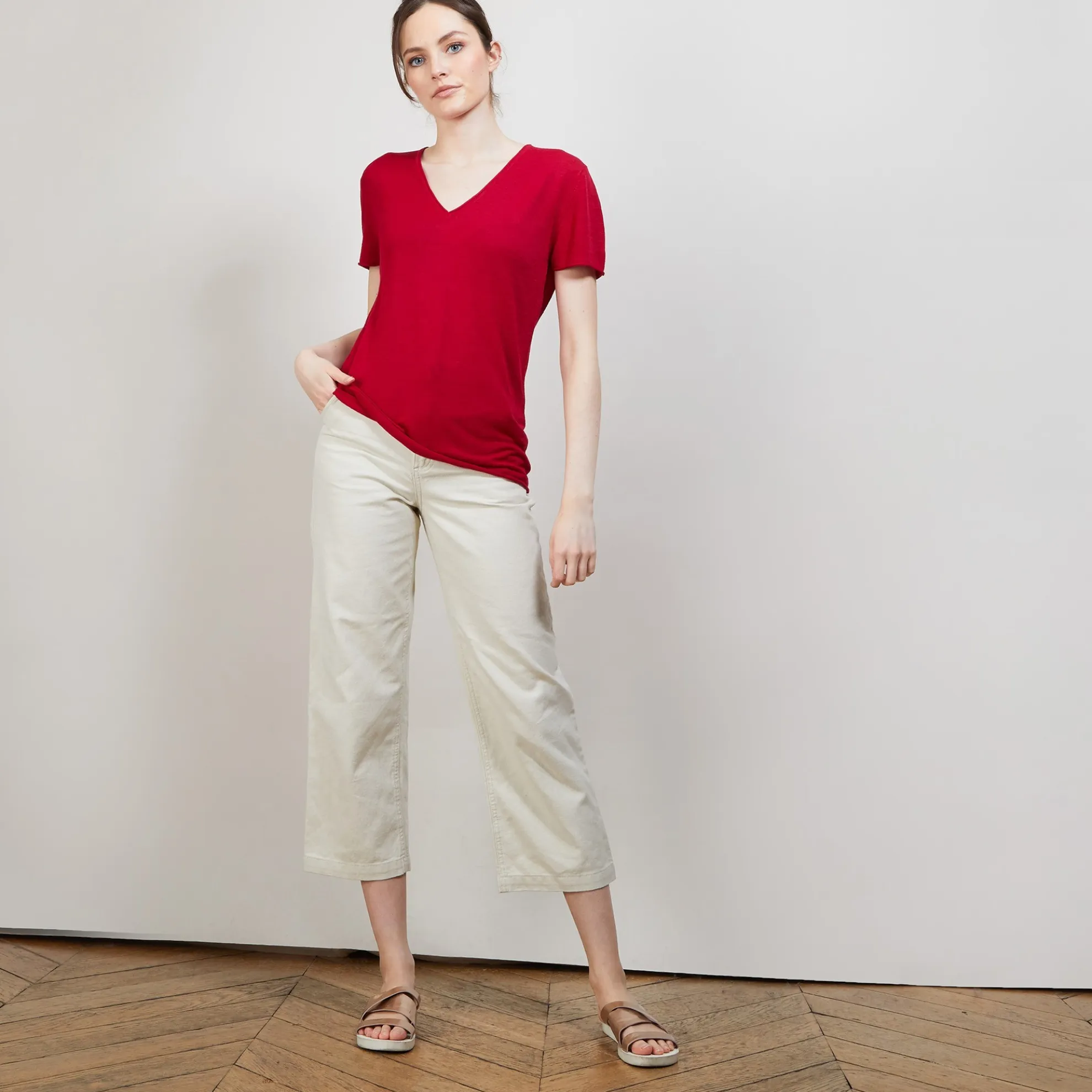 Maison Montagut T-Shirt En Lin Flamme - Balkan>Femme T-Shirts