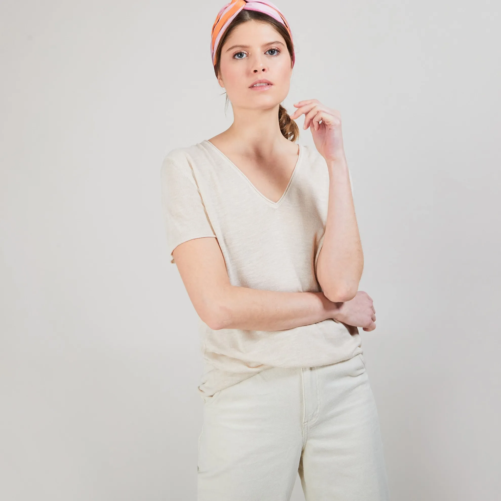 Maison Montagut T-Shirt En Lin Flamme - Balkan>Femme T-Shirts