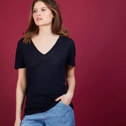 Maison Montagut T-Shirt En Lin Flamme - Balkan><noscript><img width=