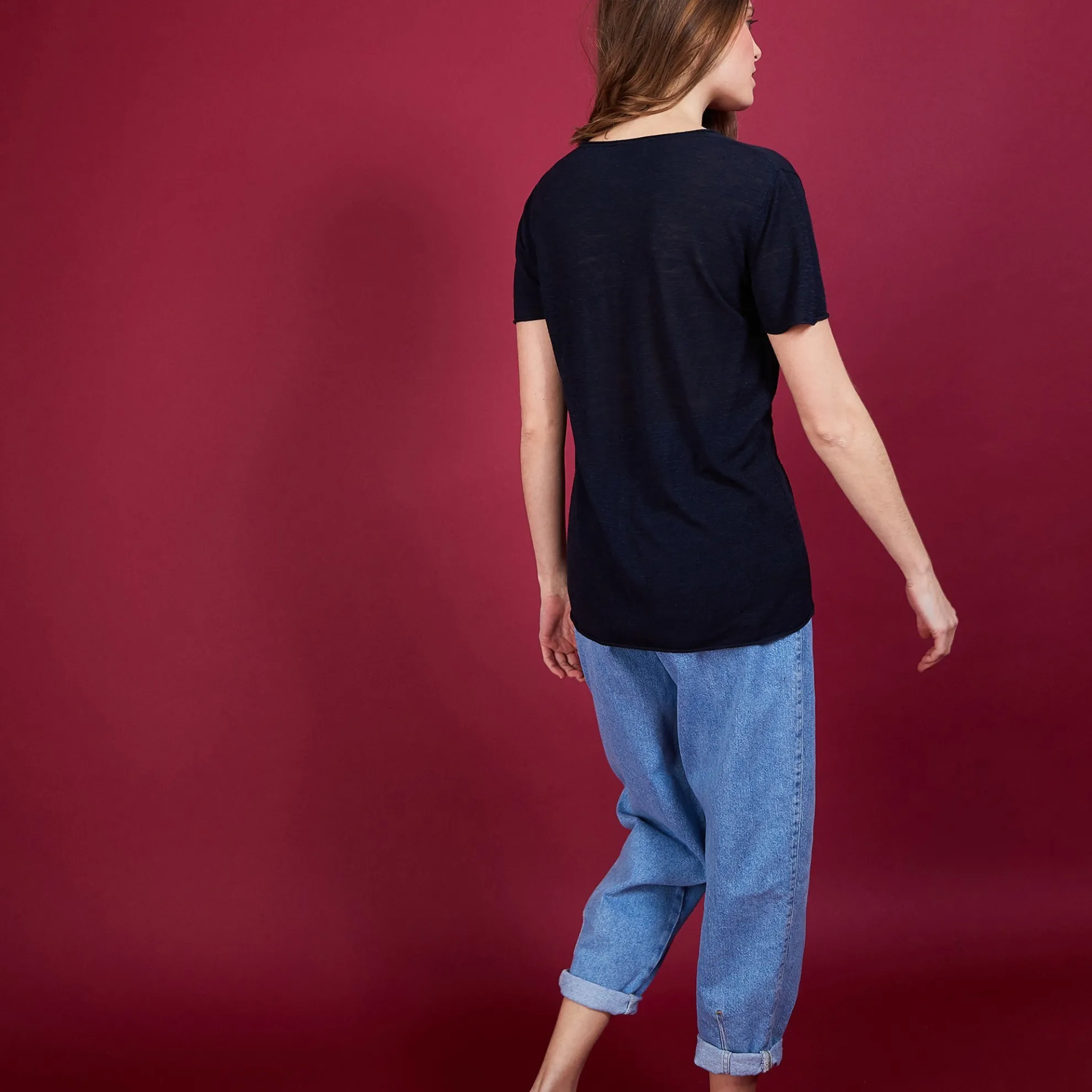 Maison Montagut T-Shirt En Lin Flamme - Balkan>Femme T-Shirts