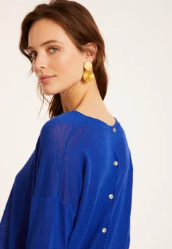 Maison Montagut T-Shirt En Lin Flamme Boutonne Dos - Polly><noscript><img width=