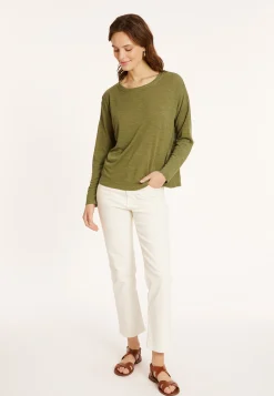 Maison Montagut T-Shirt En Lin Flamme Boutonne Dos - Polly><noscript><img width=