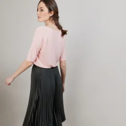 Maison Montagut T-Shirt En Lin Flamme Manches Coudes - Bonbon><noscript><img width=