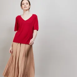 Maison Montagut T-Shirt En Lin Flamme Manches Coudes - Bonbon><noscript><img width=