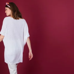 Maison Montagut T-Shirt Long En Lin Flamme - Bil><noscript><img width=