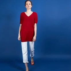 Maison Montagut T-Shirt Long En Lin Flamme - Bil><noscript><img width=