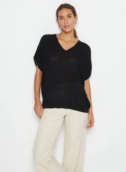 Maison Montagut T-Shirt Manche Chauve-Souris En Lin Flamme - Tarra><noscript><img width=