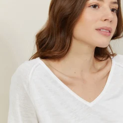 Maison Montagut T-Shirt Manches Coudes En Lin Flamme - Bonbon><noscript><img width=