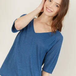 Maison Montagut T-Shirt Manches Coudes En Lin Flamme - Bonbon><noscript><img width=
