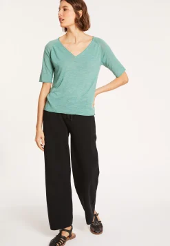 Maison Montagut T-Shirt Manches Coudes En Lin Flamme - Bonbon><noscript><img width=